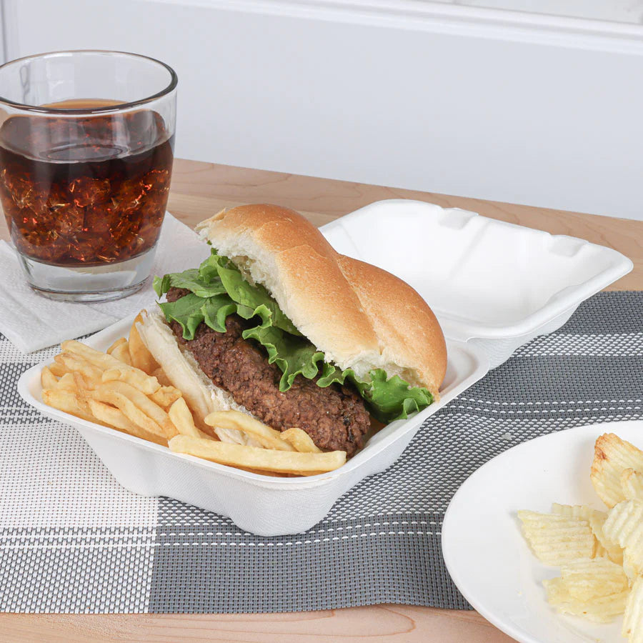 6-Inch Burger Bagasse Takeaway Boxes
