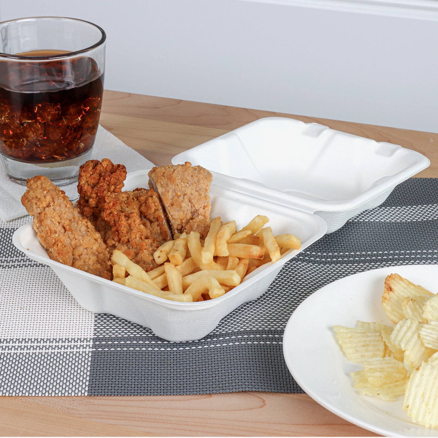6-Inch Burger Bagasse Takeaway Boxes Duo- 250 PACK