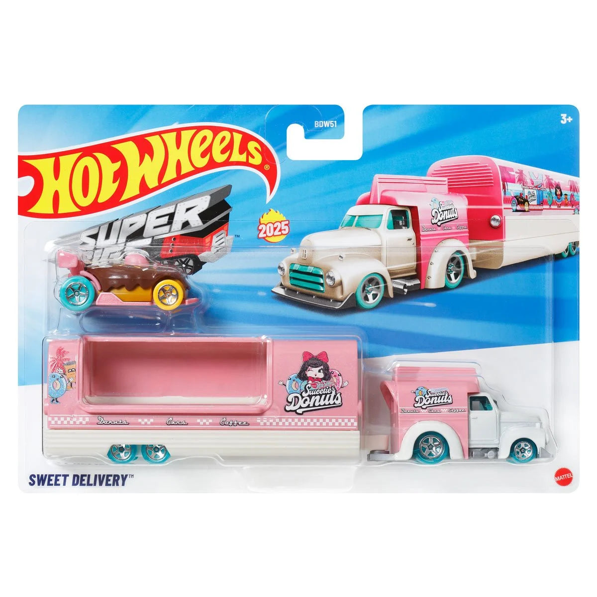 Hot Wheels Super Hauling Rig and Car 2025 Mix 2 Case of 6