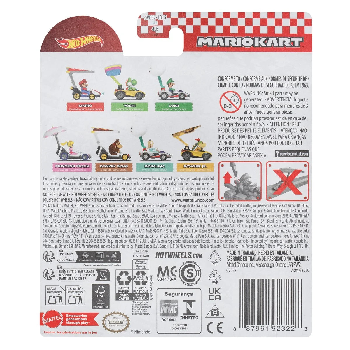 Mario Kart Hot Wheels Gliders 2025 Mix 2 Vehicle Case of 4