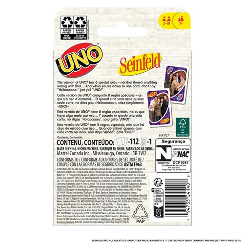 Seinfeld Uno Card Game