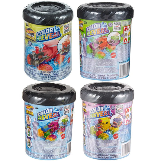 Hot Wheels Monster Trucks Color Reveal 2023 Mix 4 Vehicle Case of 8