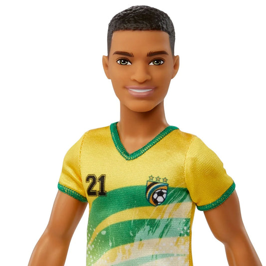 Barbie Ken Soccer Player Doll with Yellow Shirt and Green Shorts