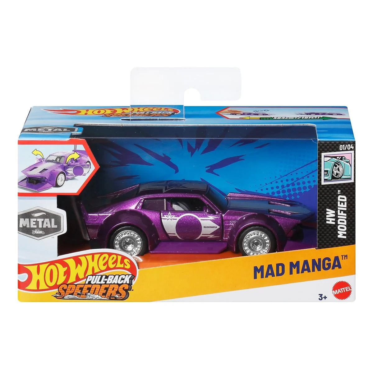 Hot Wheels Pull-Back Speeders 2025 Mix 1 Display Case of 8