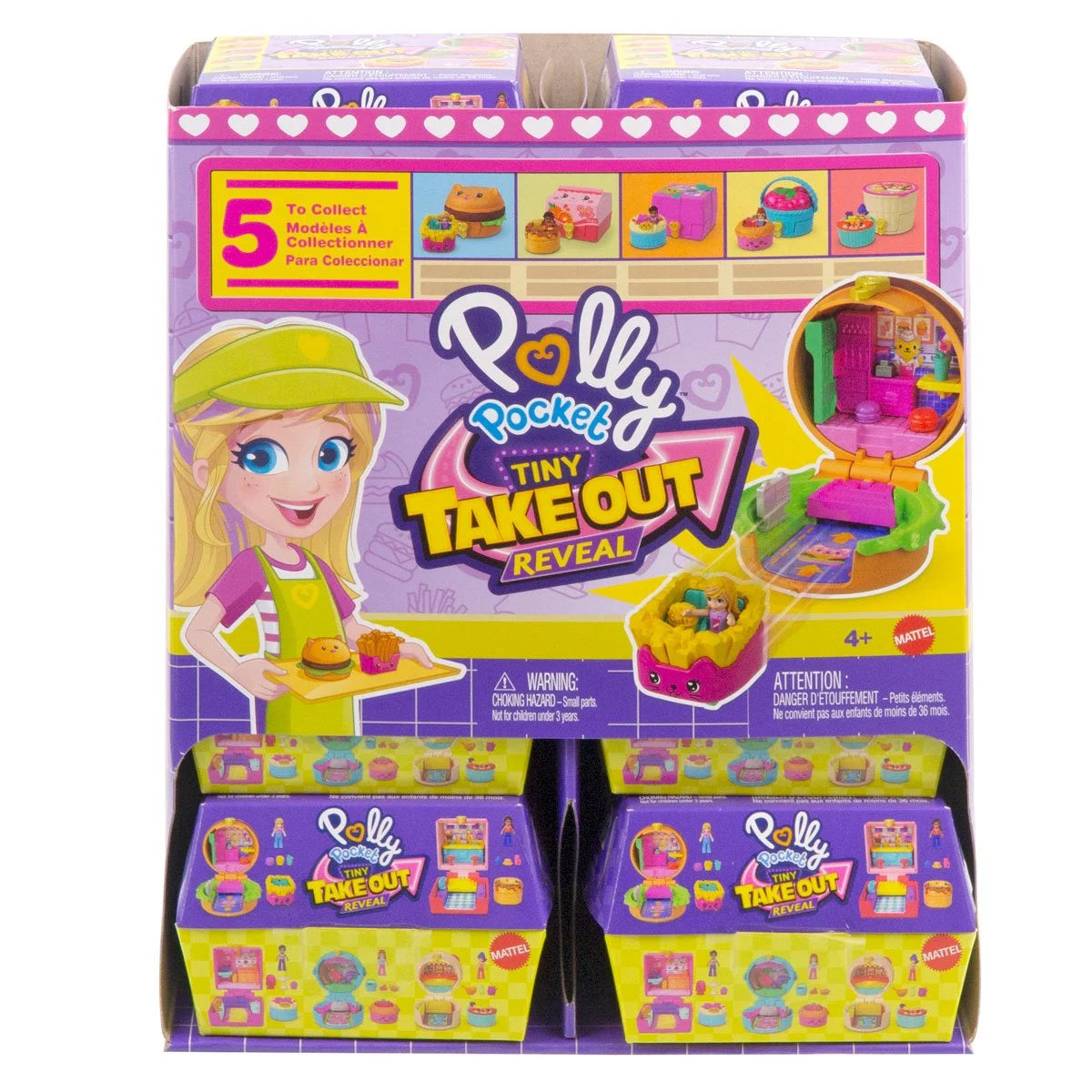 Polly Pocket Tiny Take Out Reveal Playset Case of 8