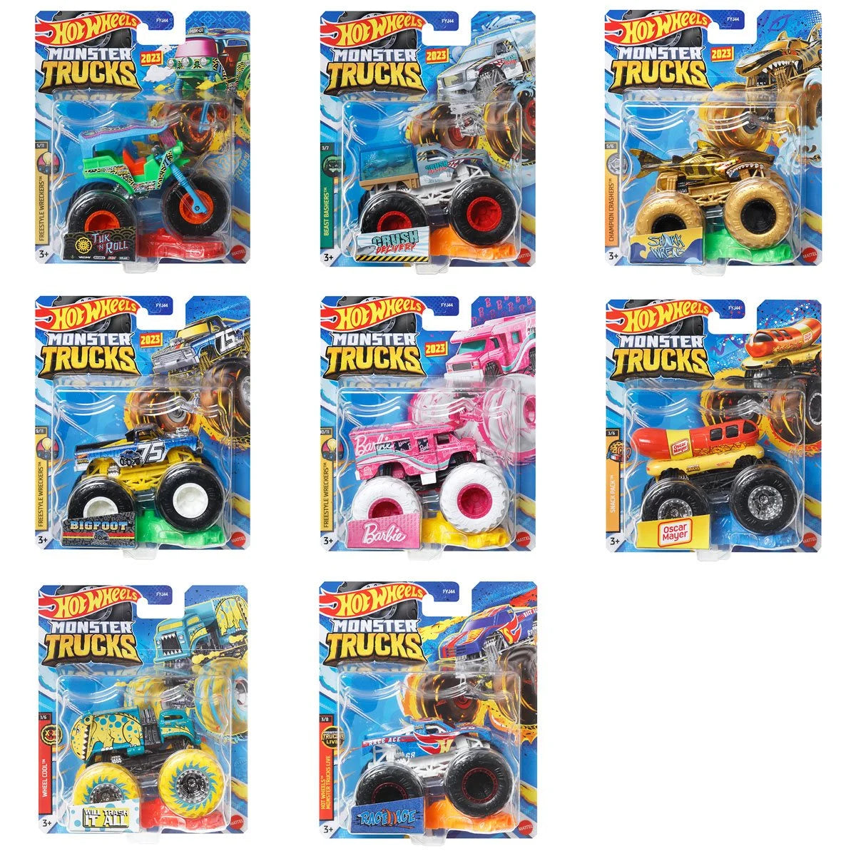 Hot Wheels Monster Trucks 1:64 Scale Vehicle 2023 Mix 10 Case of 8