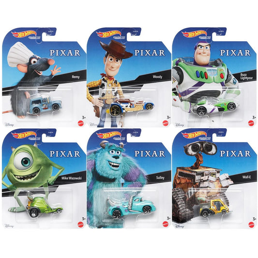 Disney Pixar Hot Wheels Character Car Mix 4 Case of 8