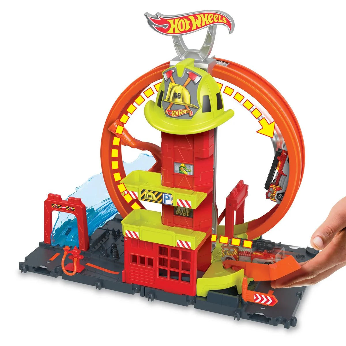 Hot Wheels City Super Loop Fire Station Playset