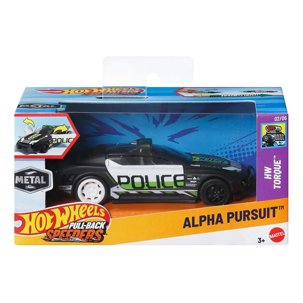 Hot Wheels Pull-Back Speeders 2025 Mix 1 Display Case of 6