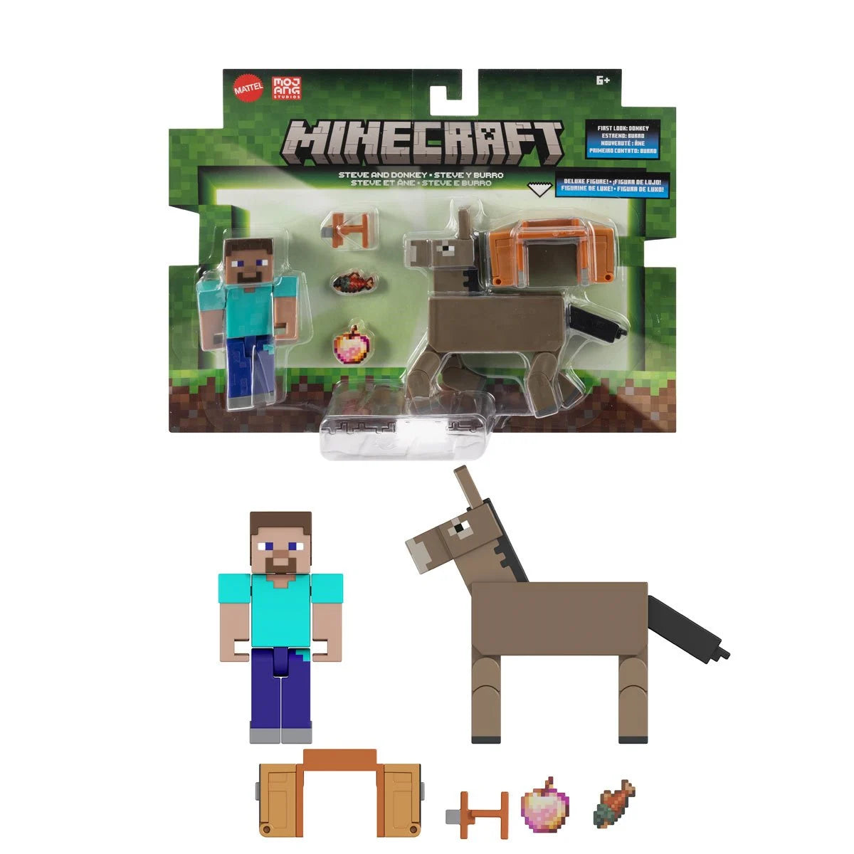 Minecraft Steve and Donkey Action Figure 2-Pack
