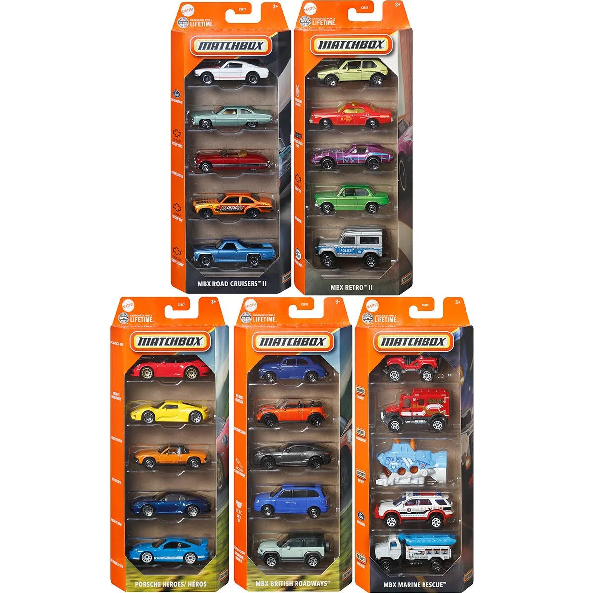 Matchbox Car Collection 5-Pack 2025 Mix 4 Vehicle Case of 12