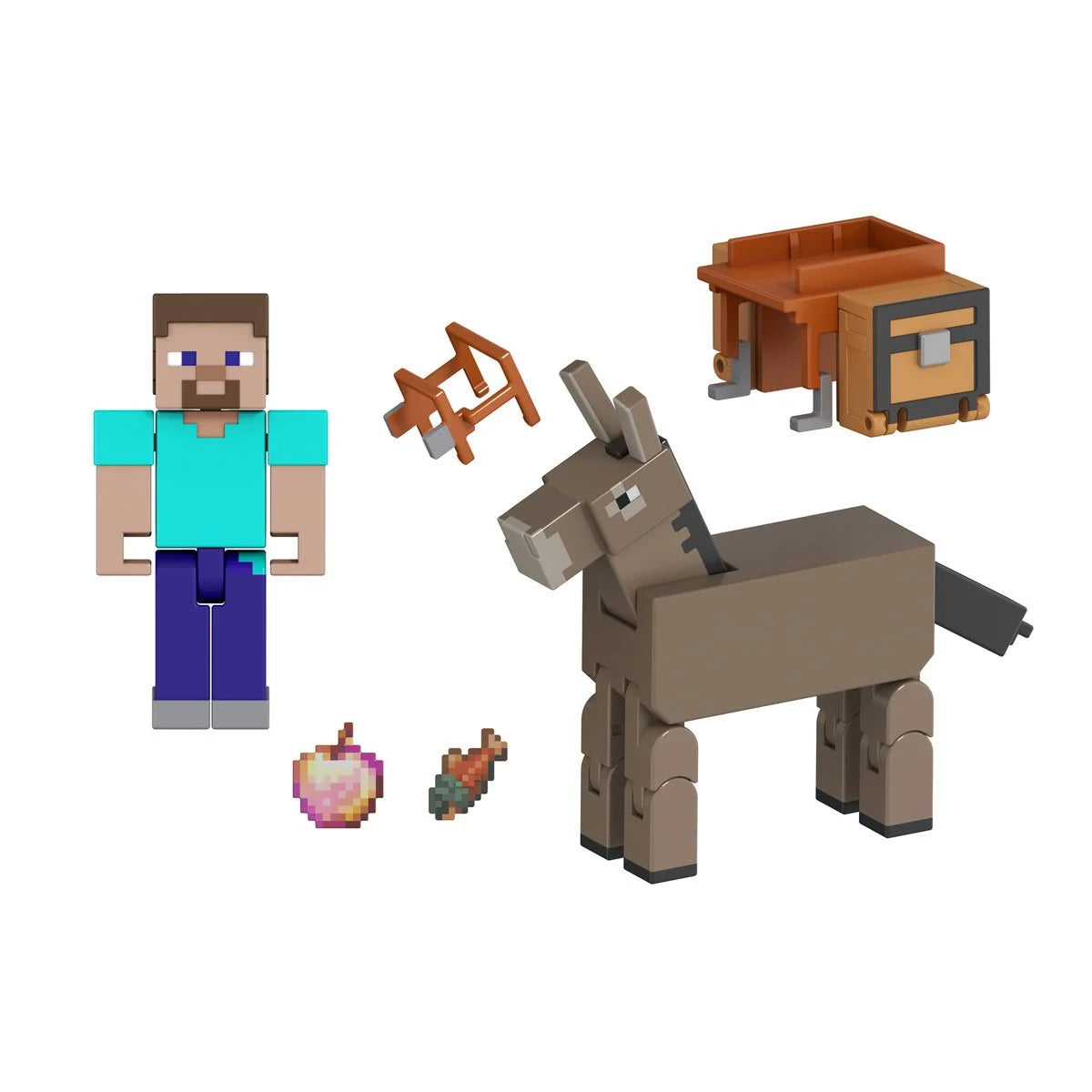 Minecraft Steve and Donkey Action Figure 2-Pack