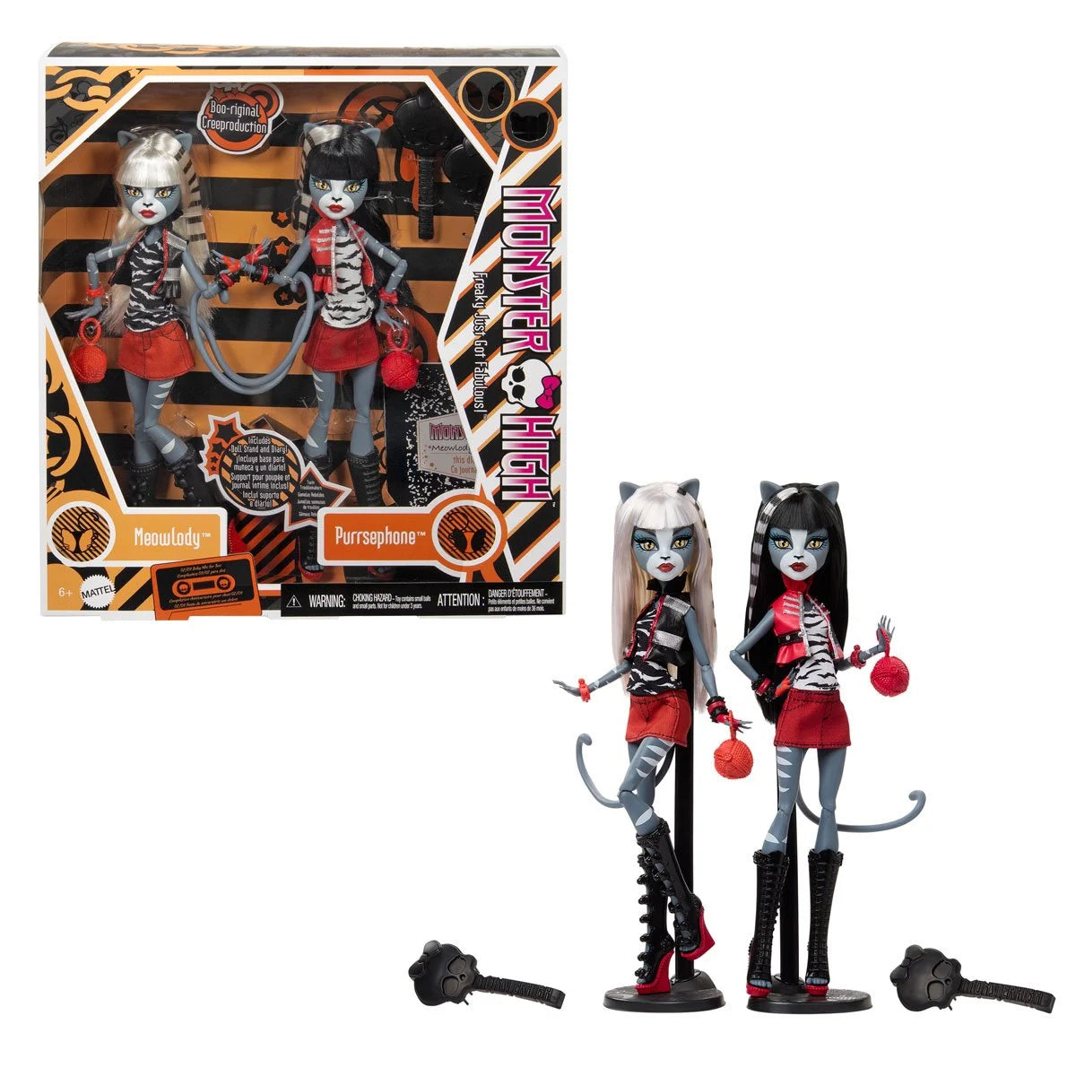 Monster High Boo-riginal Creeproduction Meowlody and Purrsephone Dolls 2-Pack