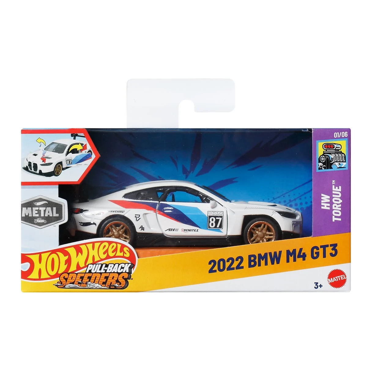 Hot Wheels Pull-Back Speeders 2025 Mix 1 Display Case of 6