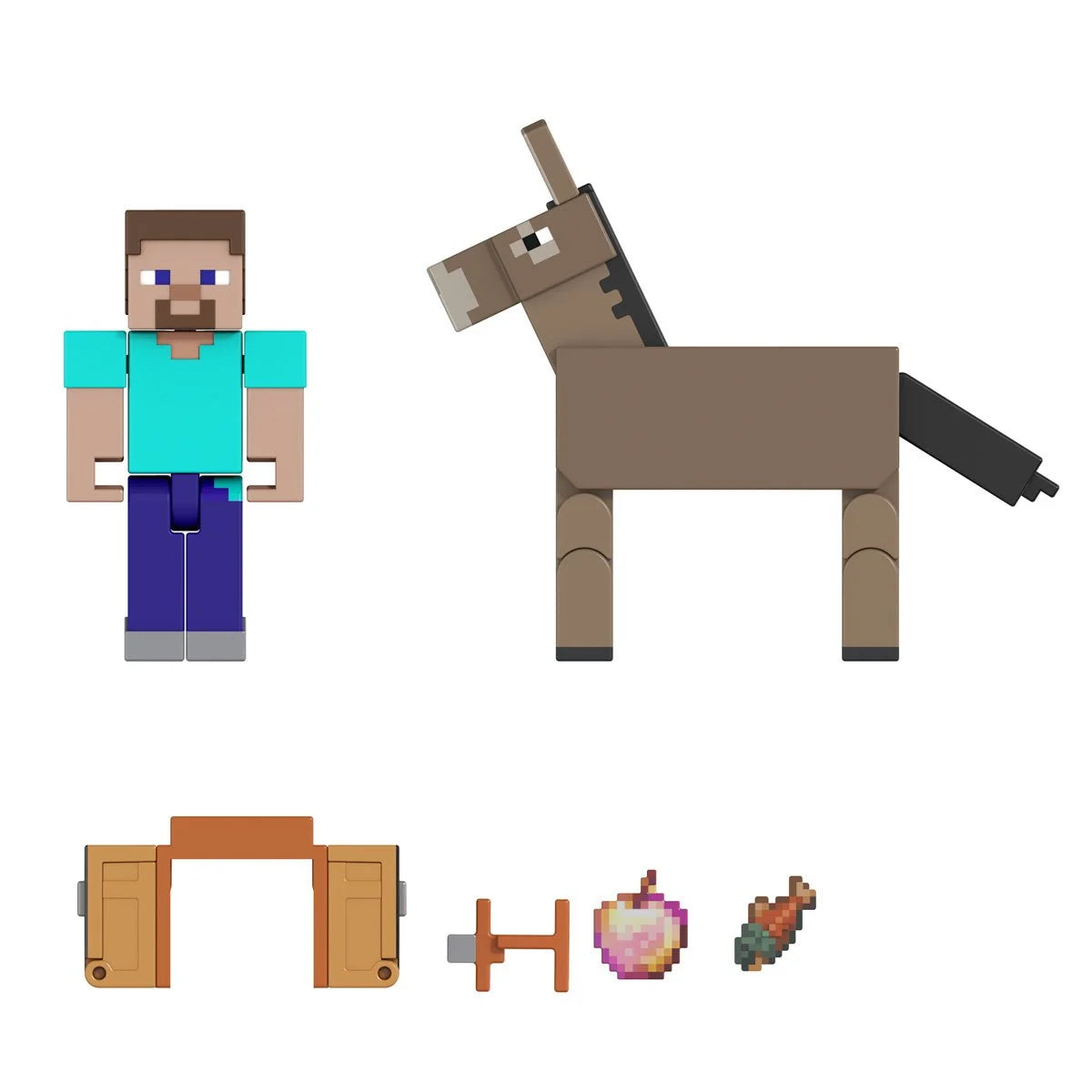 Minecraft Steve and Donkey Action Figure 2-Pack