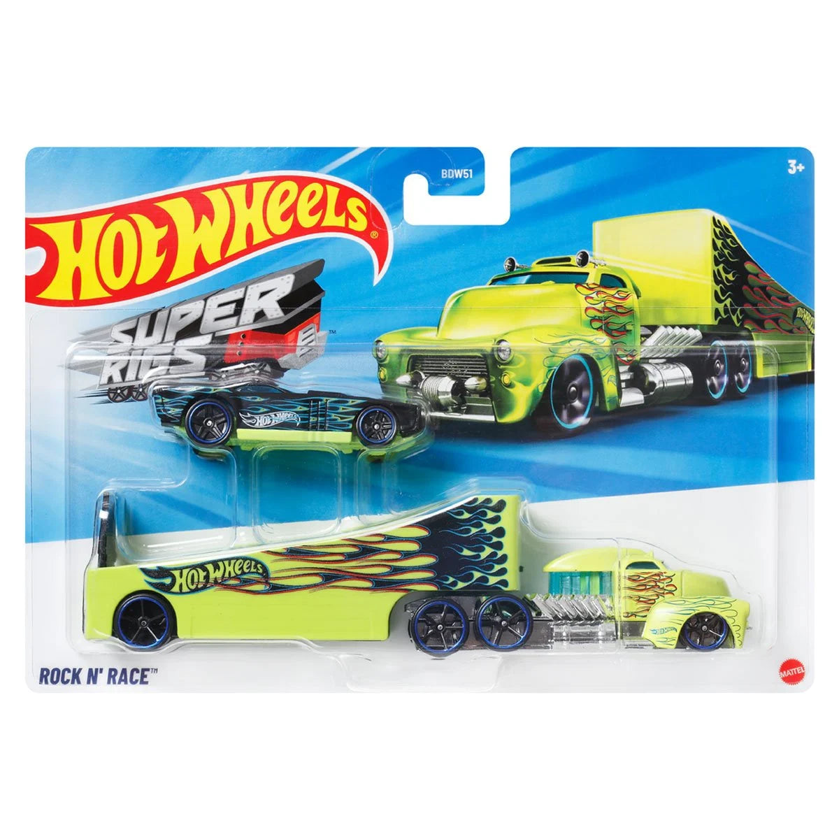 Hot Wheels Super Hauling Rig and Car 2025 Mix 1 Case of 6