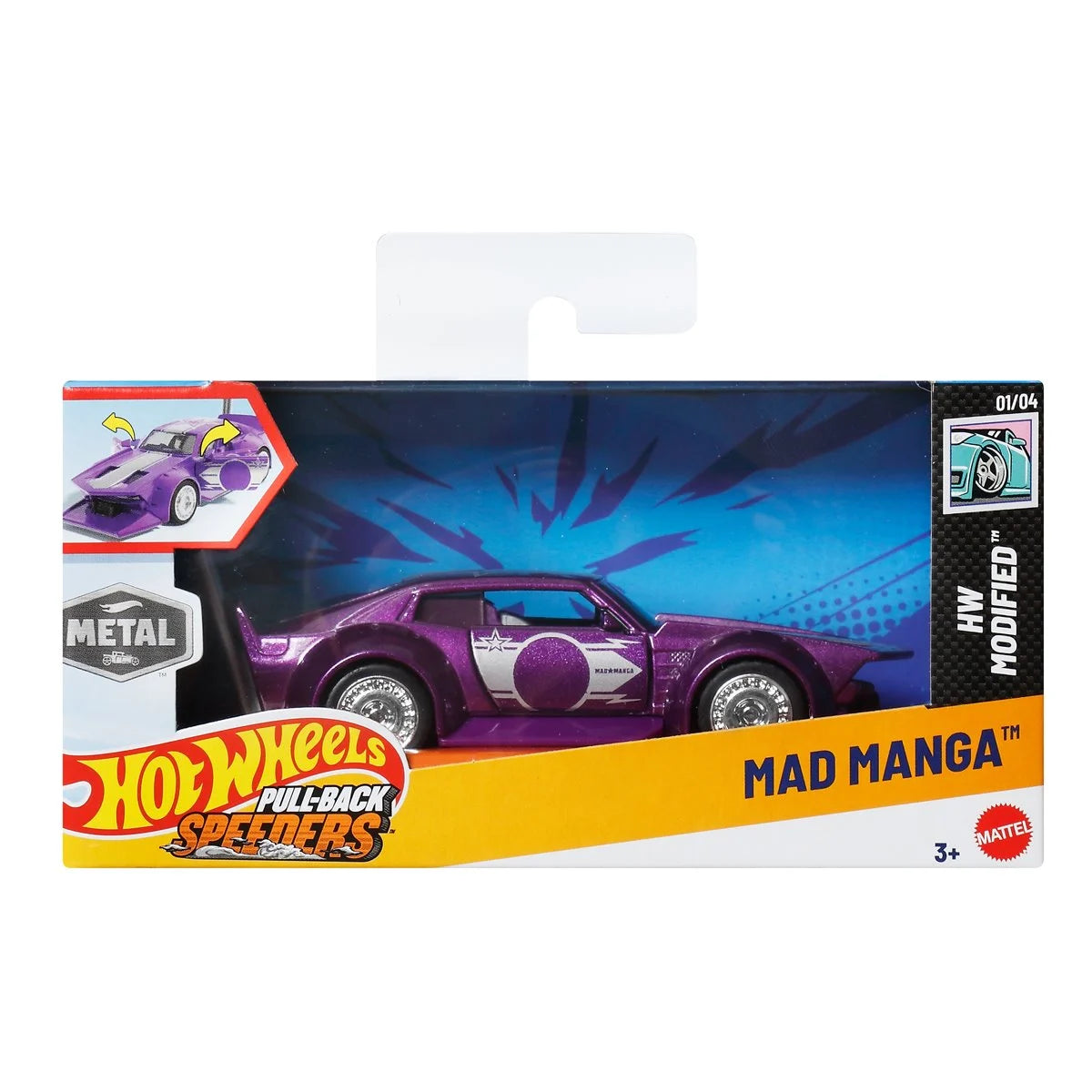 Hot Wheels Pull-Back Speeders 2025 Mix 1 Display Case of 6