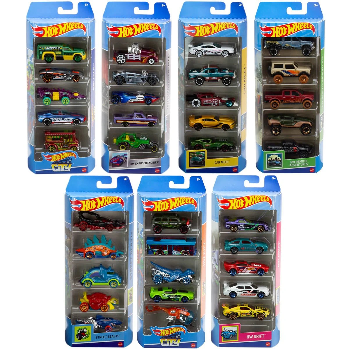 Hot Wheels 5-Car Pack Assortment Case