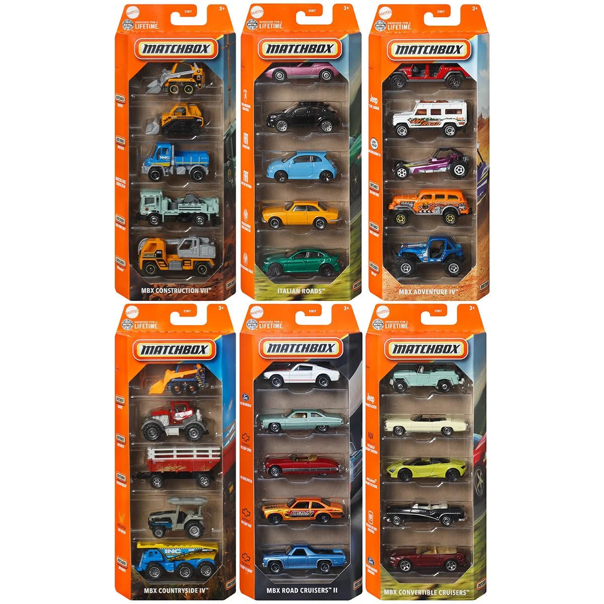 Matchbox Car Collection 5-Pack 2025 Mix 2 Vehicle Case of 12
