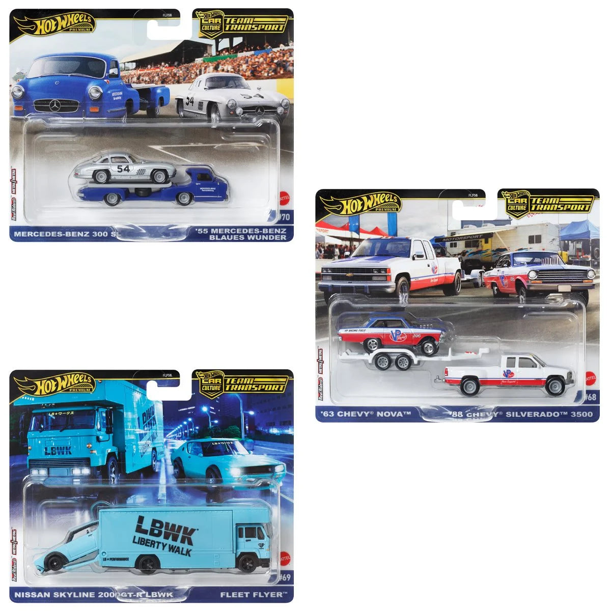 Hot Wheels Team Transport 2024 Mix 3 Vehicle Case of 4