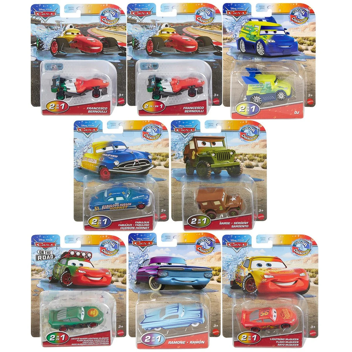 Cars Color Changers 1:55 Scale 2025 Wave 3 Case of 8