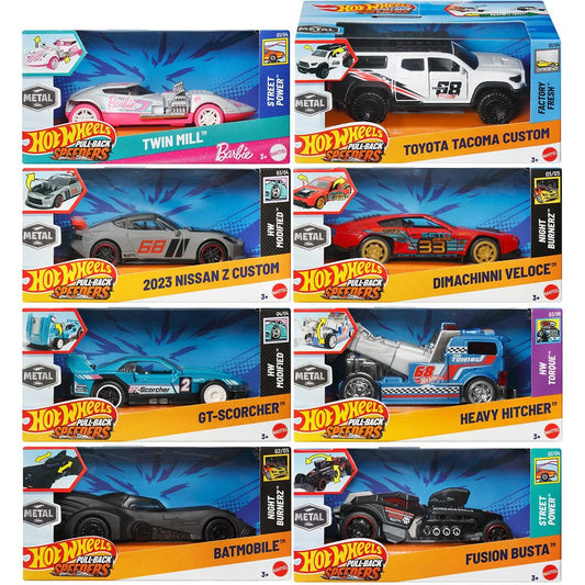 Hot Wheels Pull-Back Speeders 2025 Mix 2 Display Case of 8