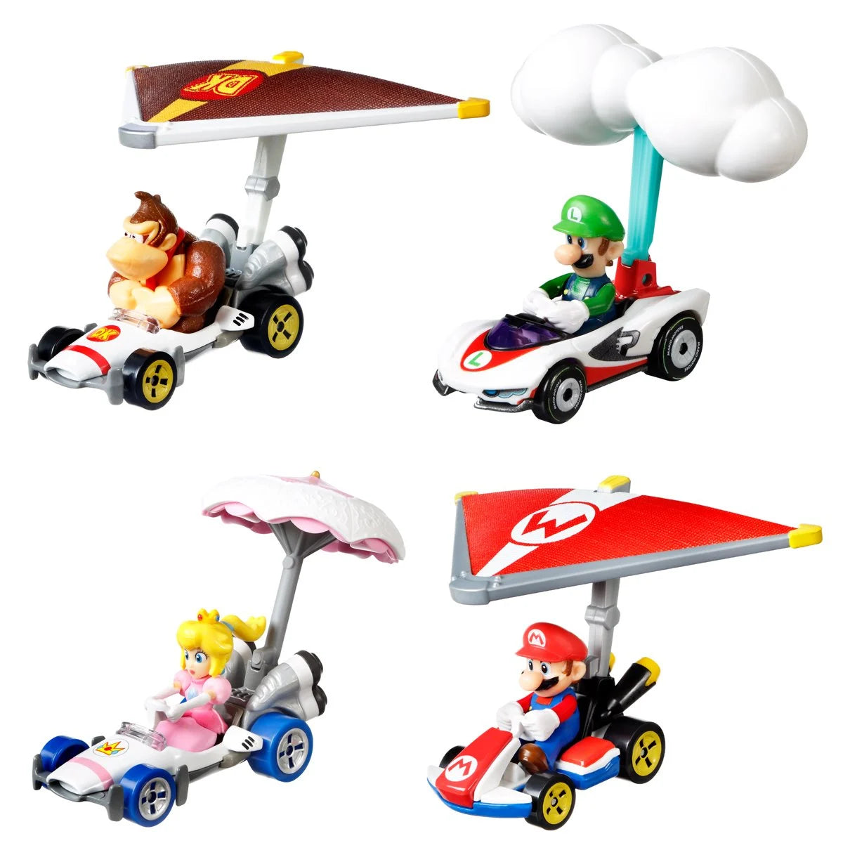 Mario Kart Hot Wheels Gliders 2025 Mix 2 Vehicle Case of 4