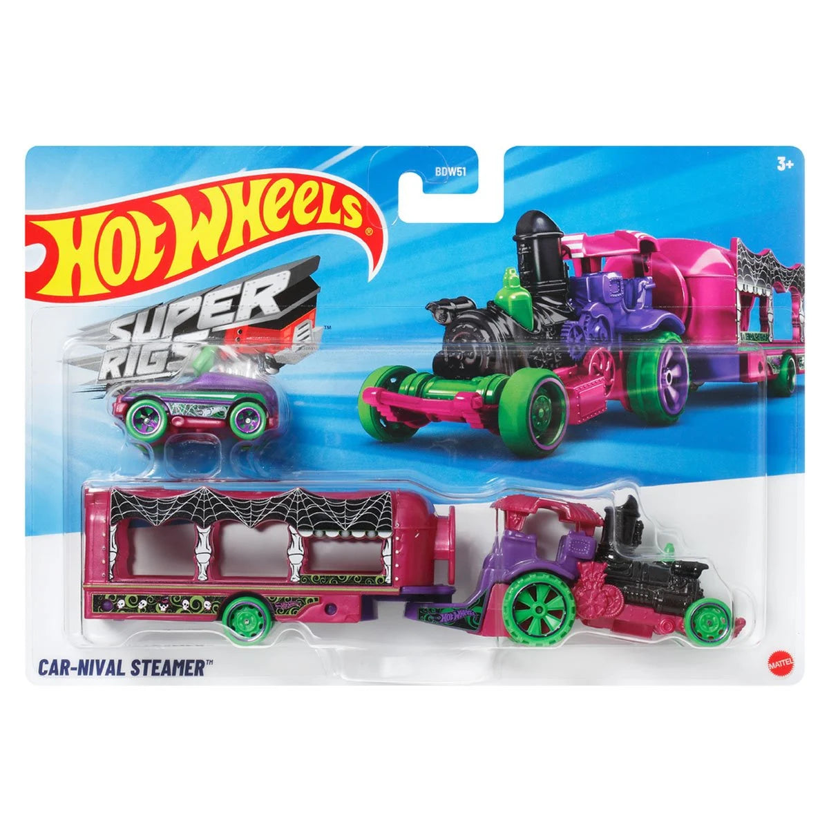 Hot Wheels Super Hauling Rig and Car 2025 Mix 1 Case of 6