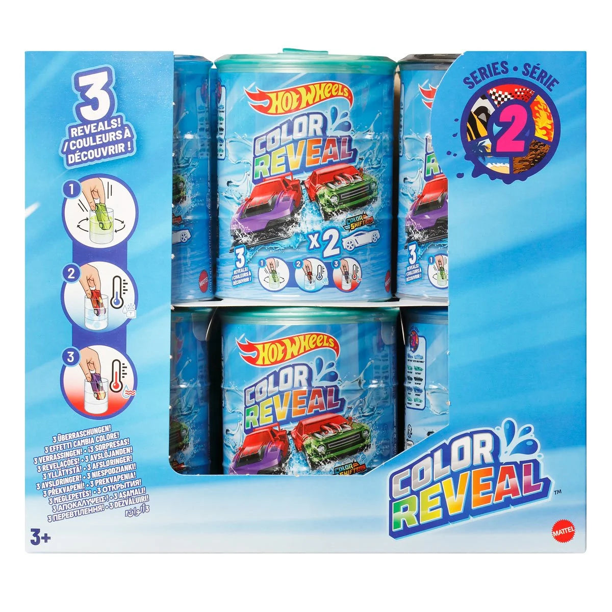 Hot Wheels Color Reveal Vehicle 2-Pack 2025 Mix 2 Display Case of 12