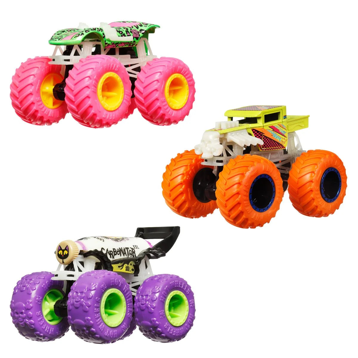 Hot Wheels Monster Trucks Glow-in-the-Dark 1:64 Scale Vehicle 2024 Mix 5 Case of 6