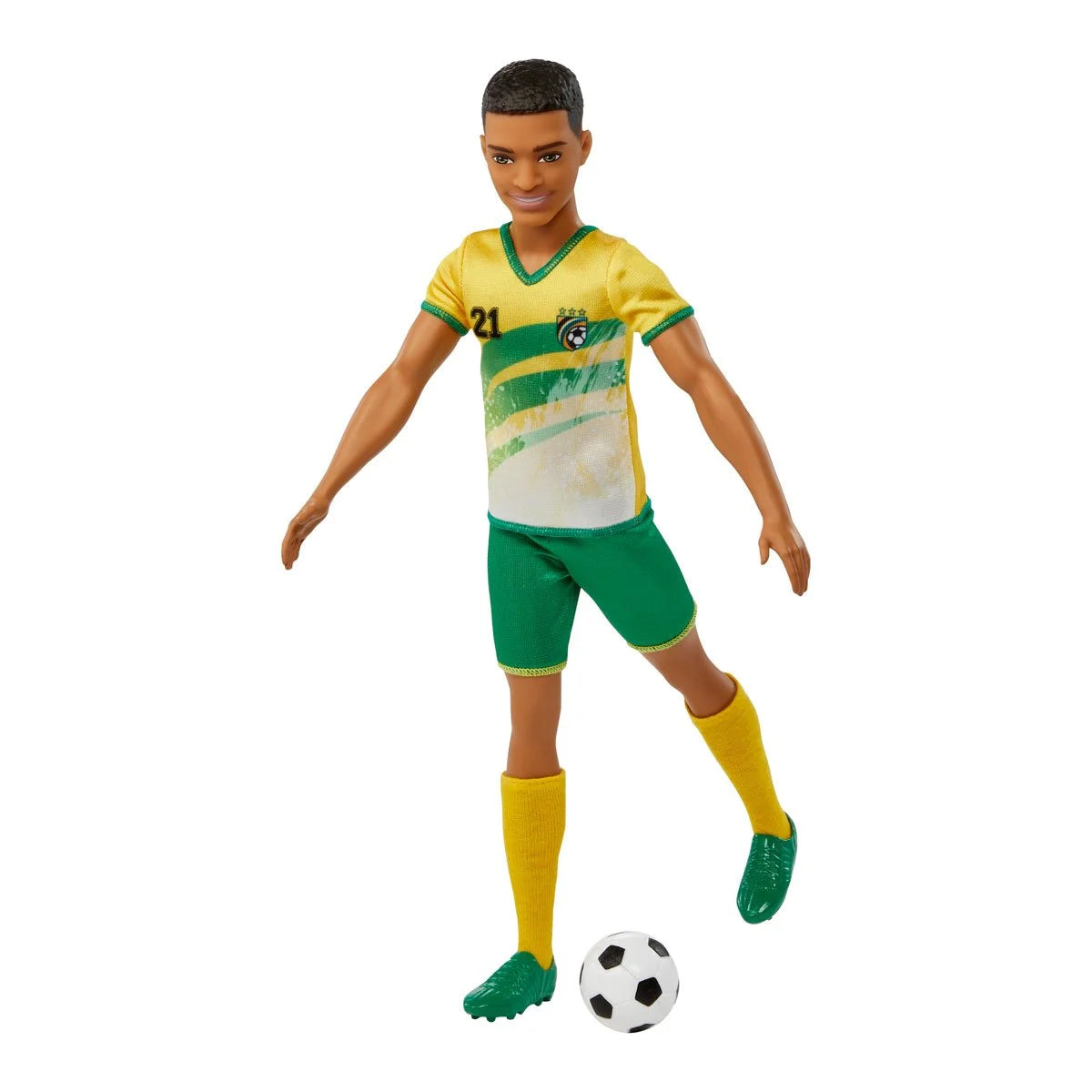 Barbie Ken Soccer Player Doll with Yellow Shirt and Green Shorts