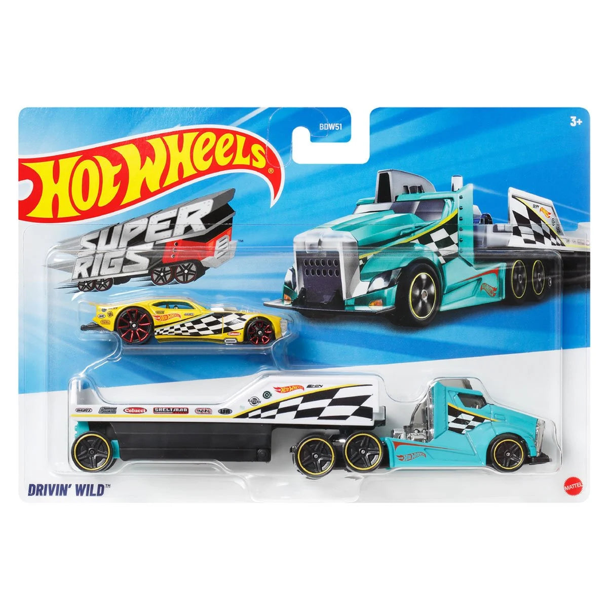 Hot Wheels Super Hauling Rig and Car 2025 Mix 1 Case of 6