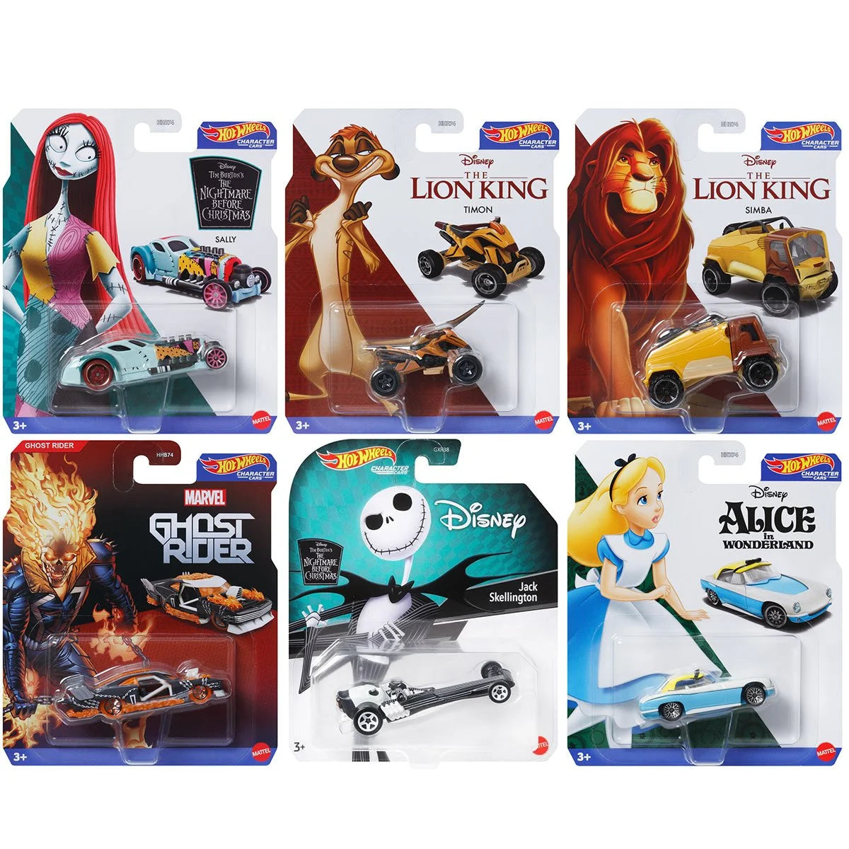 Disney Hot Wheels Character Car 2024 Mix 6 Vehicle Case of 8