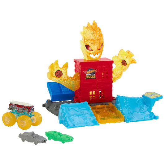 Hot Wheels Monster Trucks 5 Alarm Torch Tower Takedown Playset