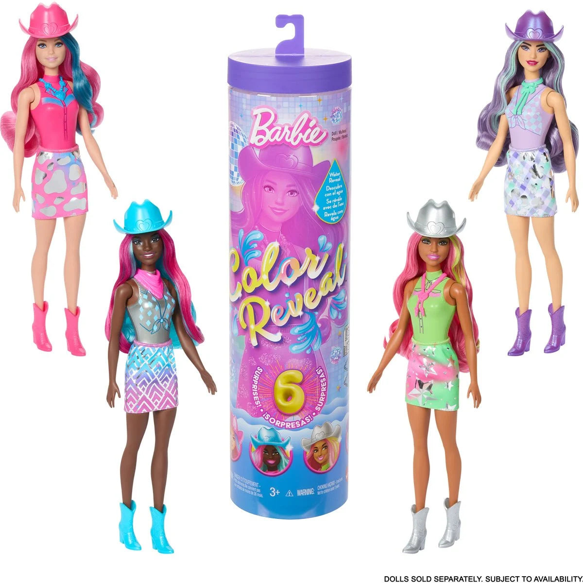 Barbie Color Reveal Disco Series Doll Case of 6