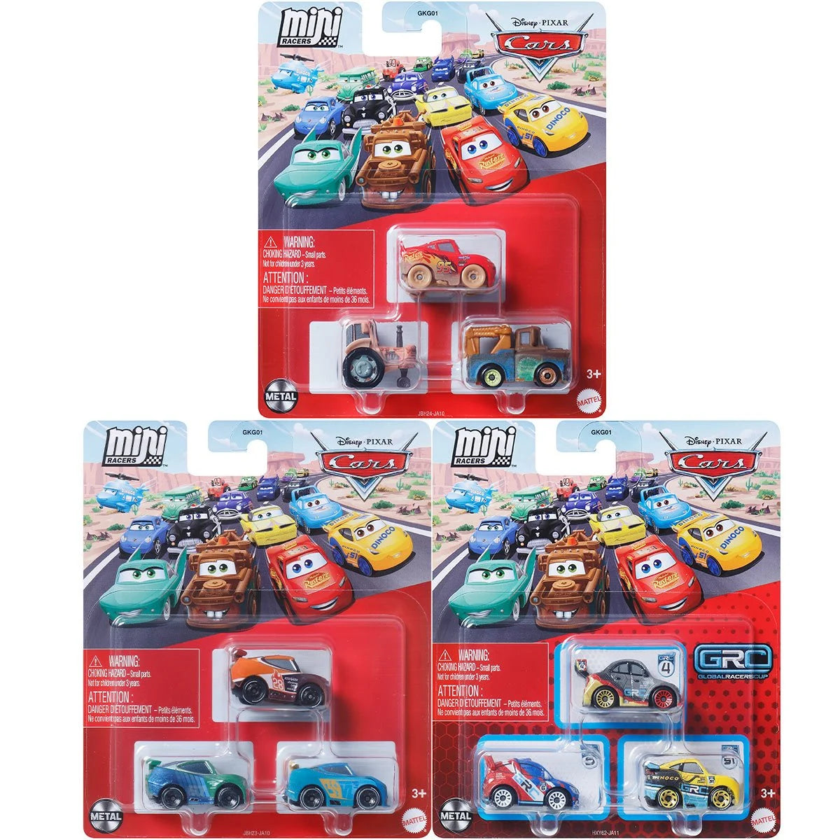 Cars Mini Racers 3-Pack 2025 Mix 2 Case of 6