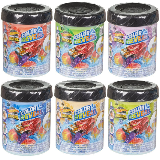 Hot Wheels Monster Trucks Color Reveal Water Blaster 1:64 Scale Vehicle 2024 Mix 4 Case of 8