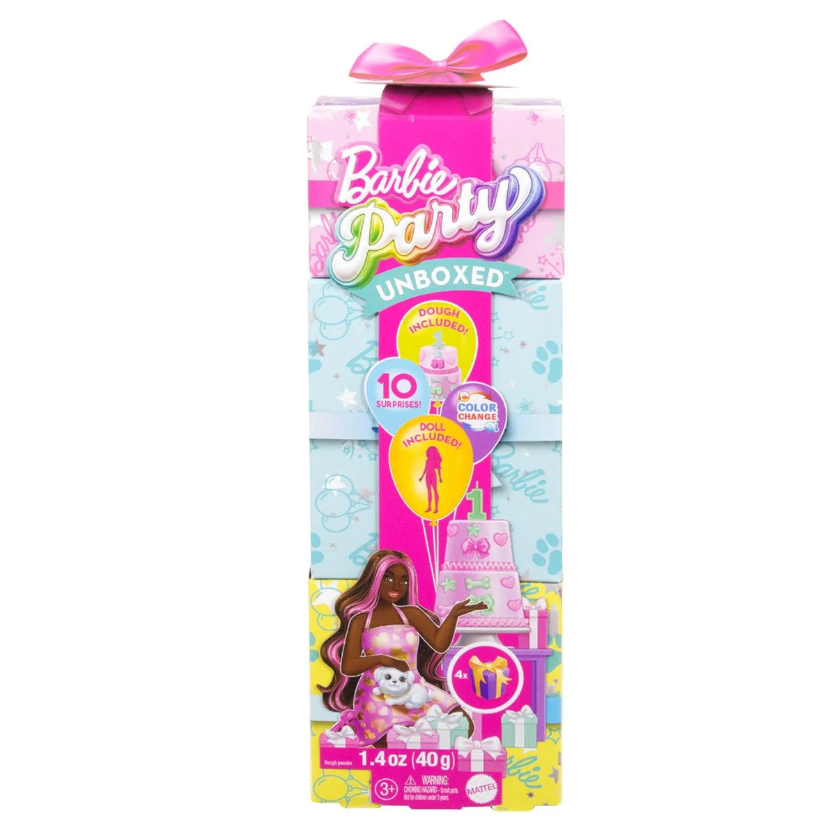 Barbie Party Unboxed Pet Birthday Series Doll Set Case of 3