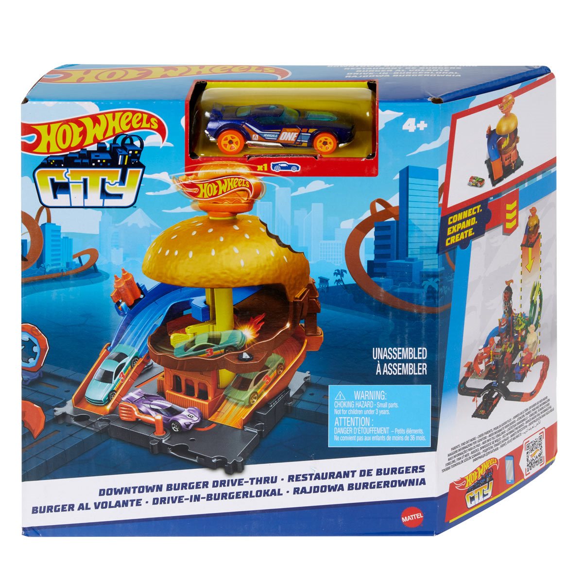 Hot Wheels City Downtown Burger Drive-Thru Playset