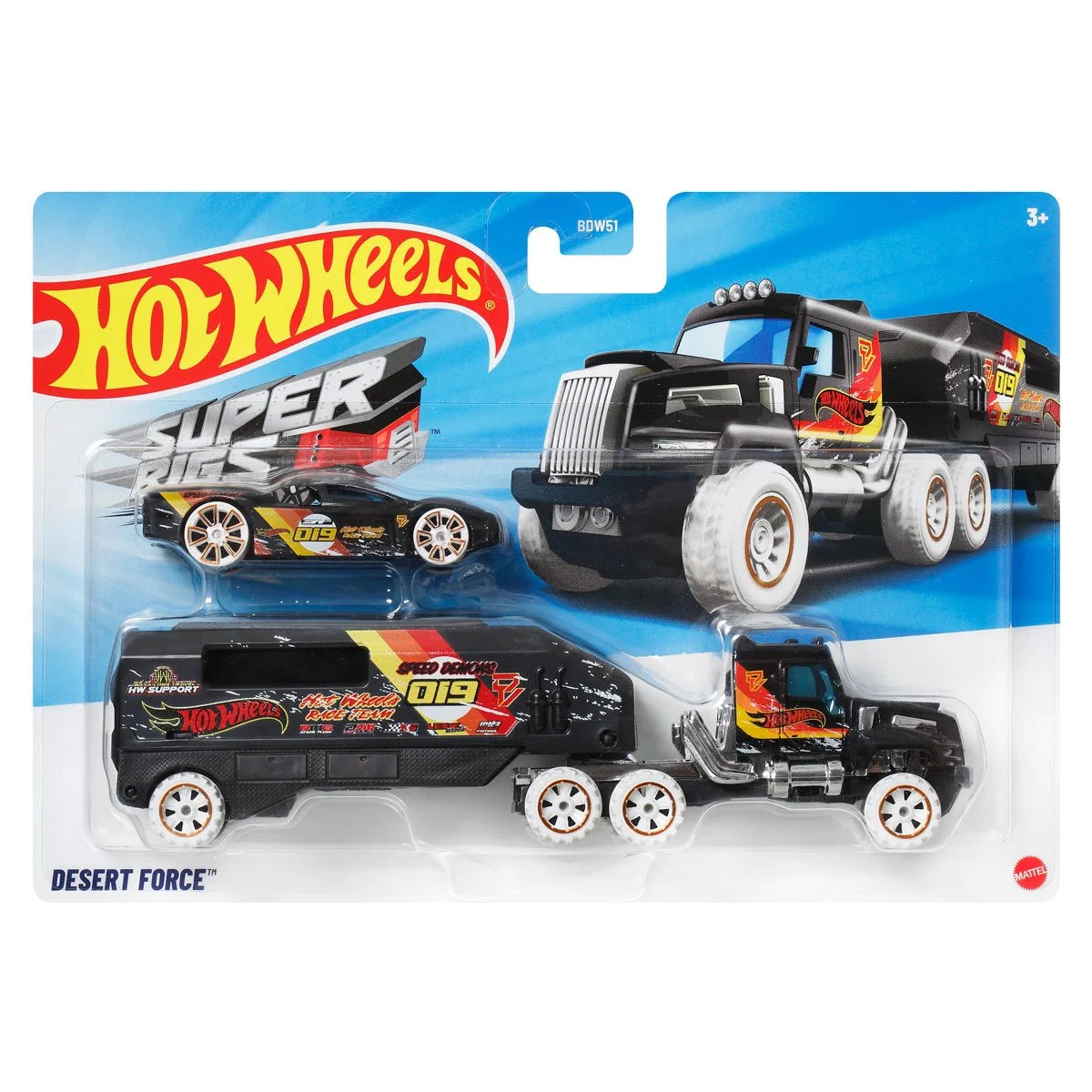 Hot Wheels Super Hauling Rig and Car 2025 Mix 2 Case of 6