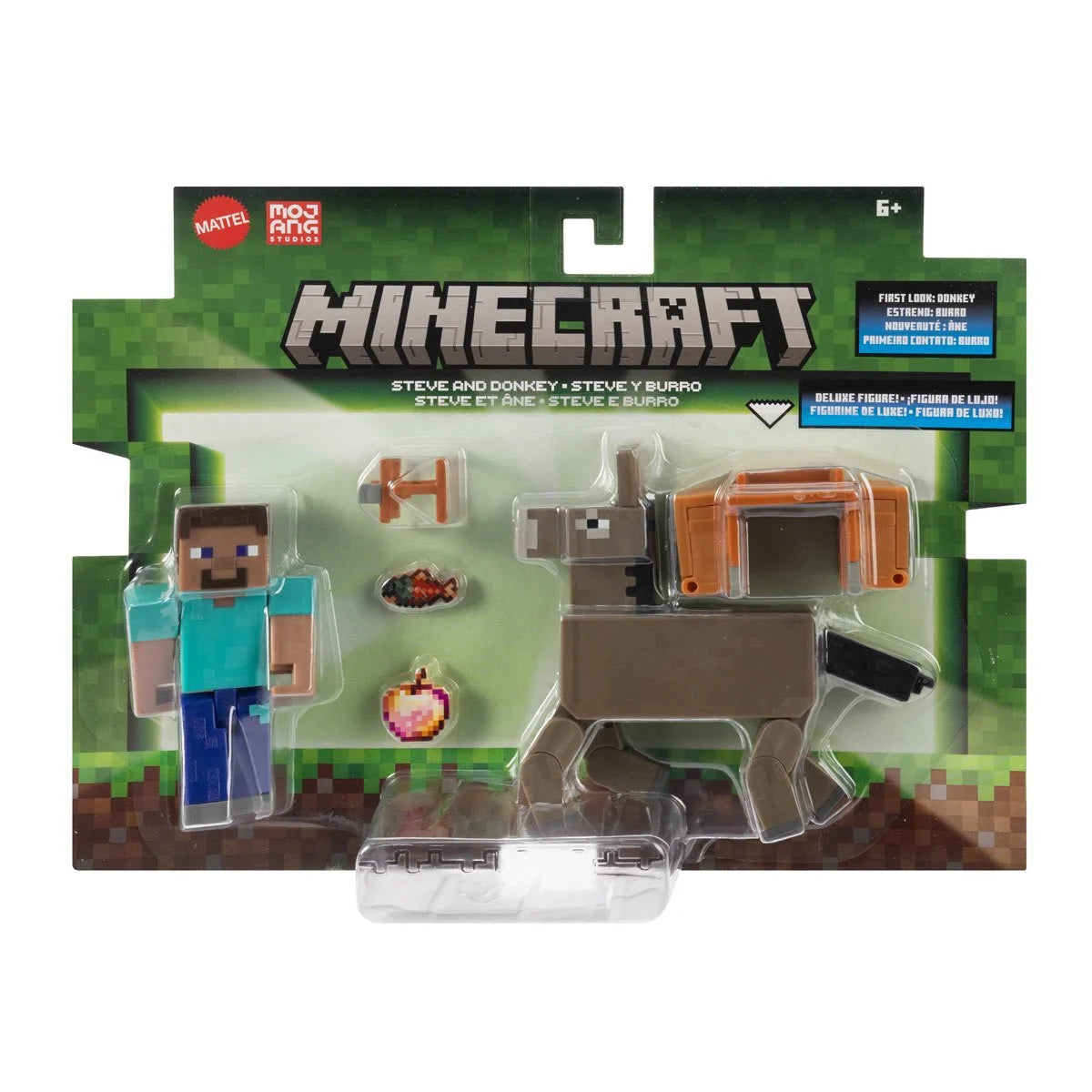 Minecraft Steve and Donkey Action Figure 2-Pack