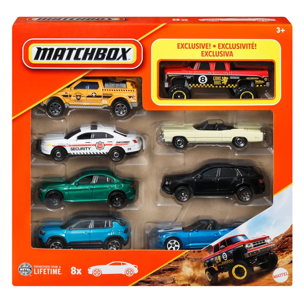 Matchbox 1:64 Scale 2025 Wave 1 Die-Cast Vehicle 8-Pack Case of 6