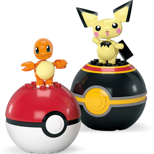 Pokemon Mega Poke Ball Charmander and Pichu