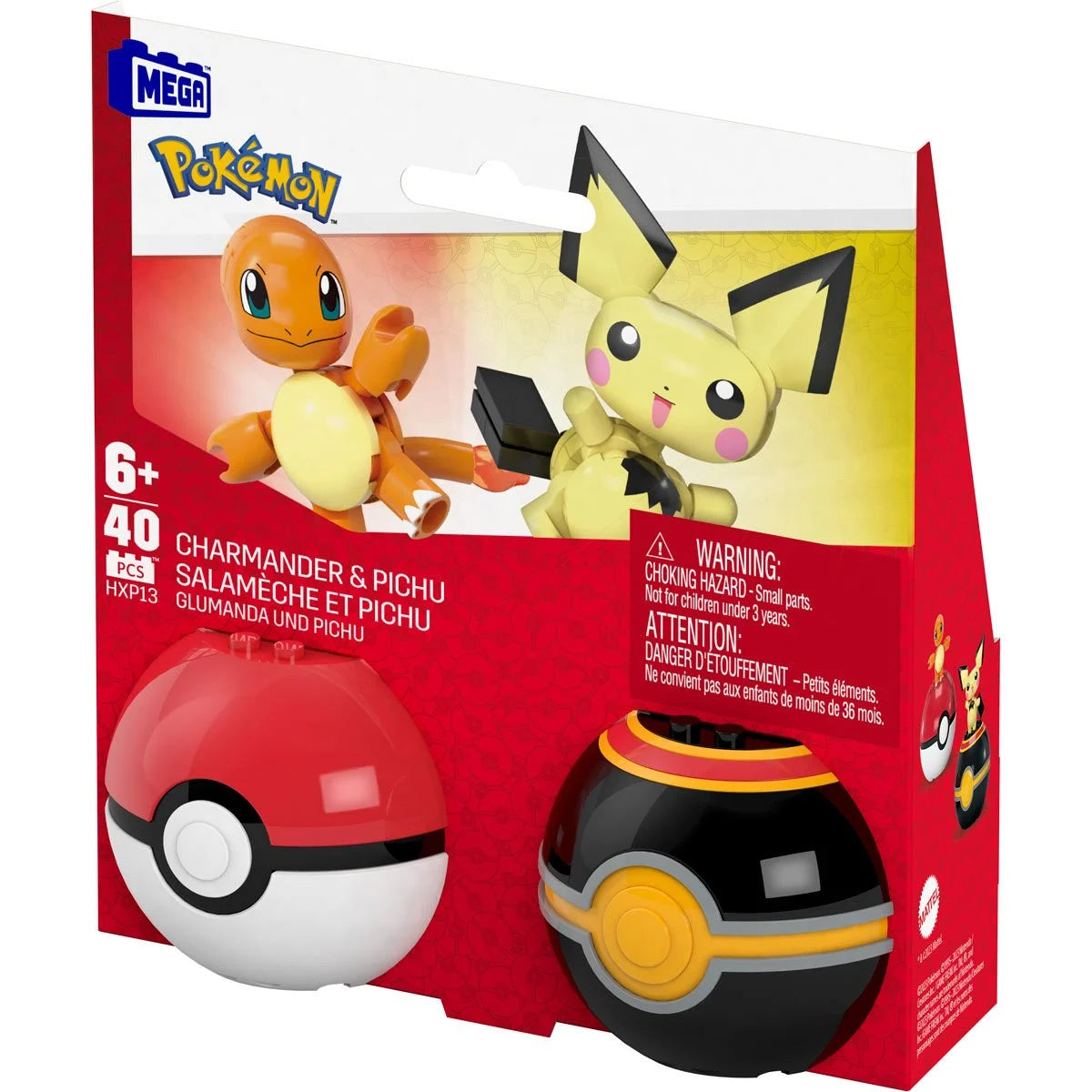 Pokemon Mega Poke Ball Charmander and Pichu