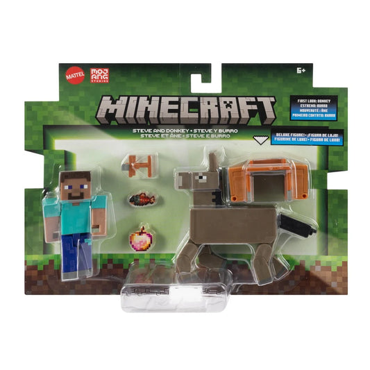 Minecraft Steve and Donkey Action Figure 2-Pack